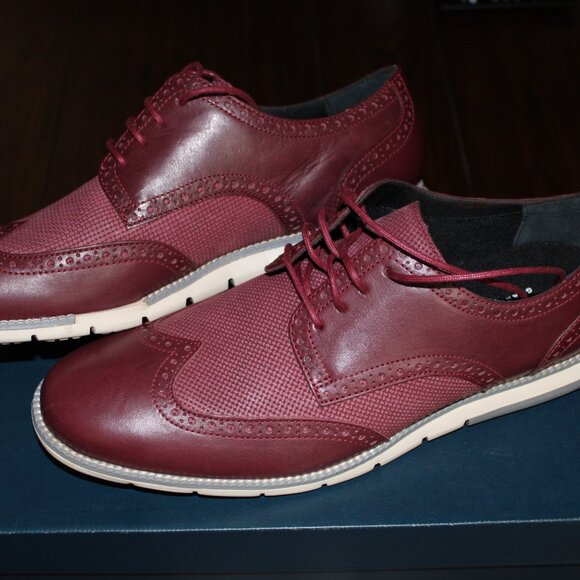 Stylish Burgundy Leather Oxfords - Cole Haan main image 7